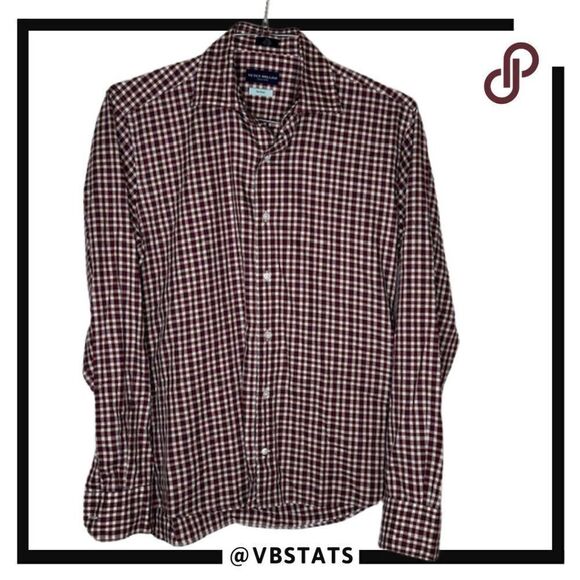 Peter Millar Collection Flex Finish Small Maroon and White Plaid LS Button Down - Picture 1 of 7